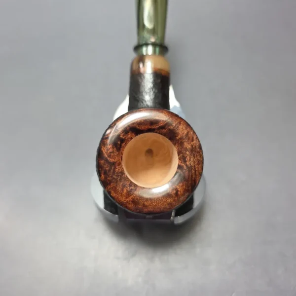 Graziano Tendi Partially Sandblasted Nosewarmer Pot w/ Horn Handmade Briar Pipe, New - Image 8