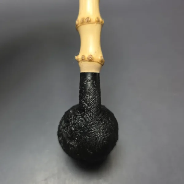 Pipe Tristan Sandblasted Billiard w/ Bamboo Handmade Briar Pipe, New - Image 8