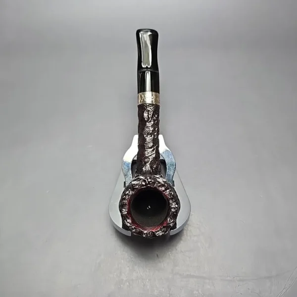 Peterson Cobble 53 Rusticated & Sandblasted Lovat w/ Silver Briar Pipe, New - Image 9