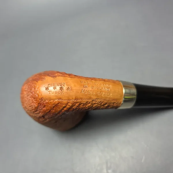 James Barber (Ferndown) Chevin Tudor 4 Star Sandblasted Dublin w/ Silver Estate Briar Pipe - Image 9