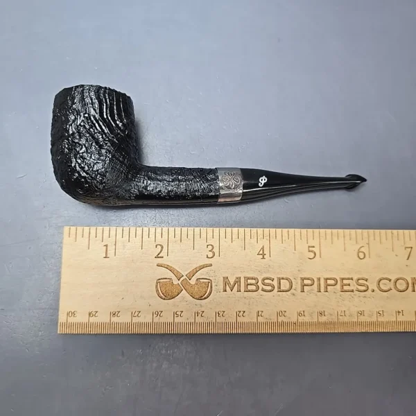 Peterson 2025 St Patrick's Day 106 Sandblasted Billiard w/ Silver Estate Briar Pipe, Unsmoked - Image 7