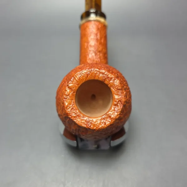 Buckeye Signature Grade Sandblasted Apple w/ Buckeye Burl Handmade Briar Pipe, New - Image 5