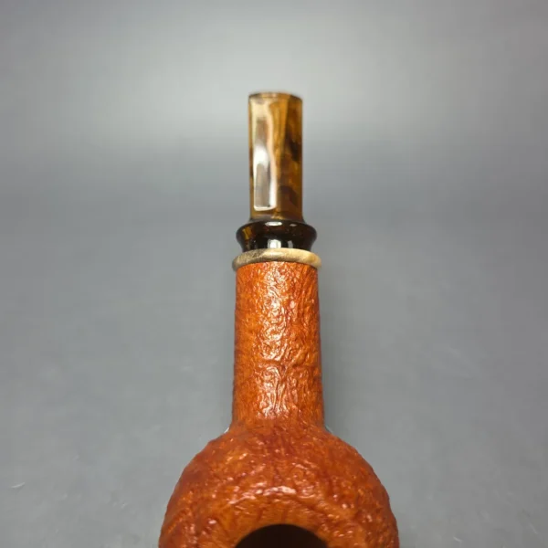 Buckeye Signature Grade Sandblasted Apple w/ Buckeye Burl Handmade Briar Pipe, New - Image 6