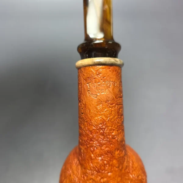 Buckeye Signature Grade Sandblasted Apple w/ Buckeye Burl Handmade Briar Pipe, New - Image 7
