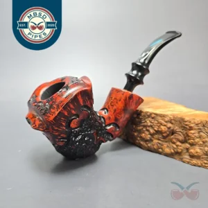 Nording Moss Partially Rusticated Freehand Estate Briar Pipe, Unsmoked