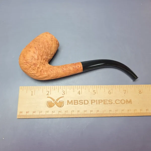 Pipe Tristan Magnum Sandblasted LC Bent Billiard Handmade Strawberry Briar Pipe, New - Image 9