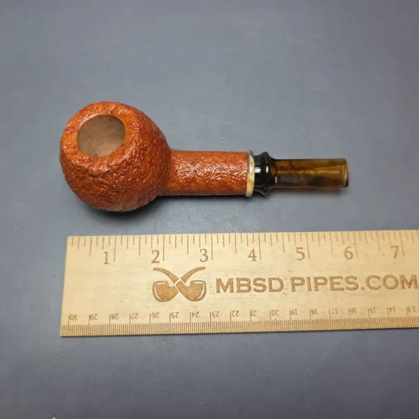 Buckeye Signature Grade Sandblasted Apple w/ Buckeye Burl Handmade Briar Pipe, New - Image 8