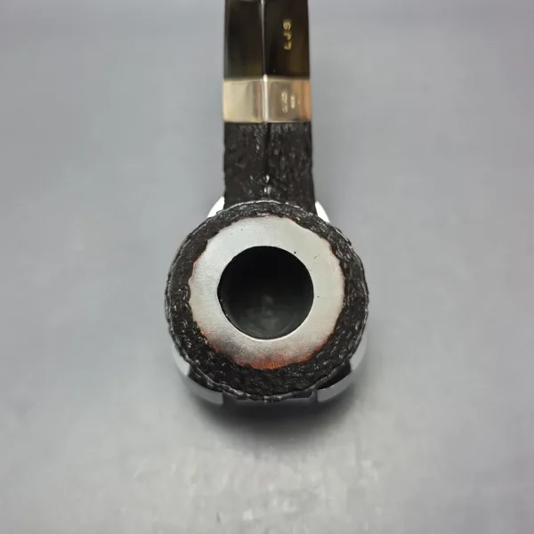 Ferndown Bark 2 Star Partially Rusticated Bulldog w/ Silver Estate Briar Pipe, English Estates - Image 4
