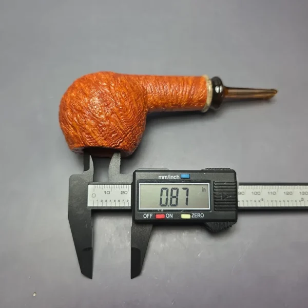 Buckeye Signature Grade Sandblasted Apple w/ Buckeye Burl Handmade Briar Pipe, New - Image 9