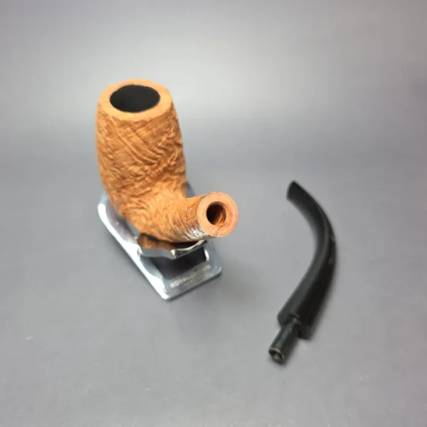 Pipe Tristan Magnum Sandblasted LC Bent Billiard Handmade Strawberry Briar Pipe, New - Image 11