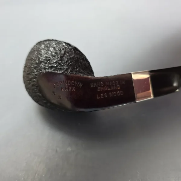 Ferndown Bark 2 Star Partially Rusticated Bulldog w/ Silver Estate Briar Pipe, English Estates - Image 5