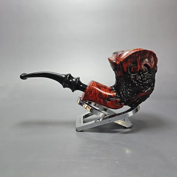 Nording Moss Partially Rusticated Freehand Estate Briar Pipe, Unsmoked - Image 4