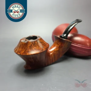 SU Pipes Smooth Rhodesian Sitter w/ Case Handmade Briar Pipe, New