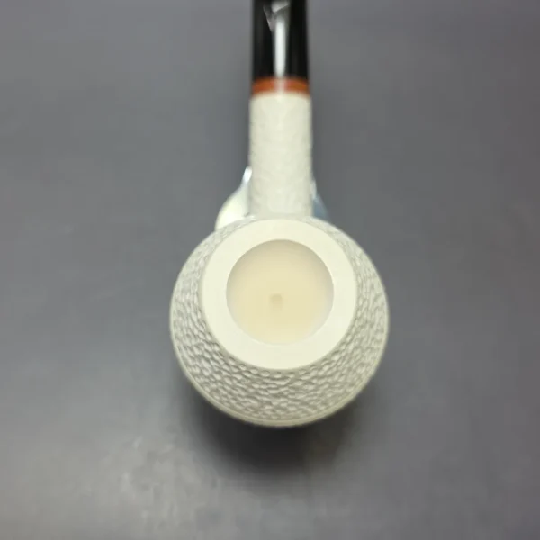 MBSD Meerschaum Deluxe Rusticated Rhodesian Block Meerschaum Pipe, Briar-Mortise, New - Image 6