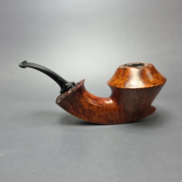SU Pipes Smooth Rhodesian Sitter w/ Case Handmade Briar Pipe, New - Image 5