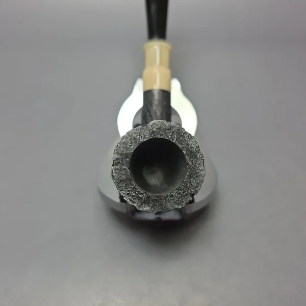 Pipe Tristan Sandblasted Billiard w/ Horn Handmade Briar Pipe, New - Image 6