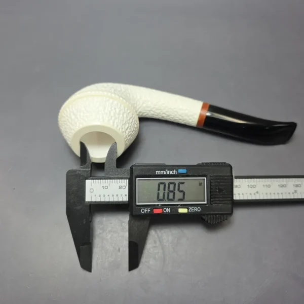 MBSD Meerschaum Deluxe Rusticated Rhodesian Block Meerschaum Pipe, Briar-Mortise, New - Image 9