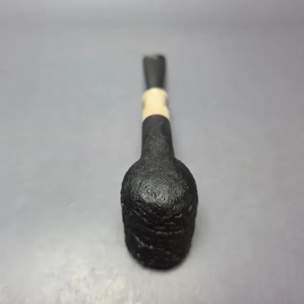 Pipe Tristan Sandblasted Billiard w/ Horn Handmade Briar Pipe, New - Image 8