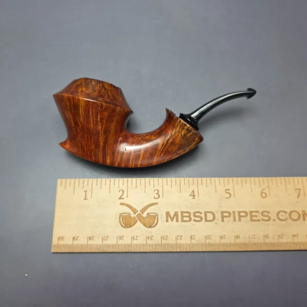 SU Pipes Smooth Rhodesian Sitter w/ Case Handmade Briar Pipe, New - Image 9