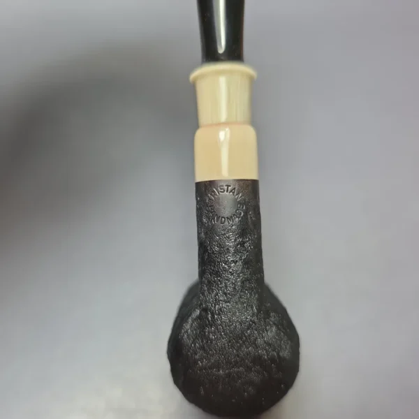Pipe Tristan Sandblasted Billiard w/ Horn Handmade Briar Pipe, New - Image 9