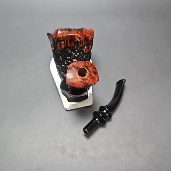 Nording Moss Partially Rusticated Freehand Estate Briar Pipe, Unsmoked - Image 13