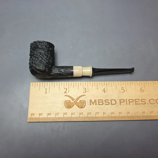 Pipe Tristan Sandblasted Billiard w/ Horn Handmade Briar Pipe, New - Image 10
