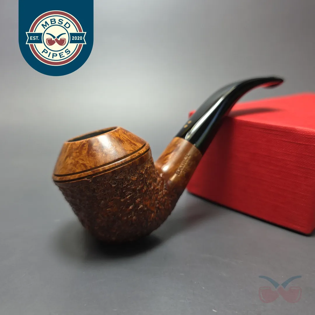 Radice Rind Partially Rusticated Bullmoose Estate Briar Pipe, Italian Estates