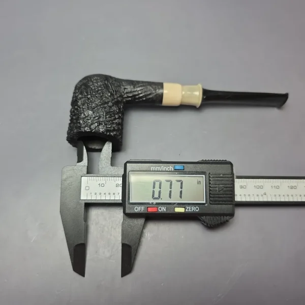 Pipe Tristan Sandblasted Billiard w/ Horn Handmade Briar Pipe, New - Image 11