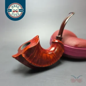 SU Pipes Smooth Horn w/ Case Handmade Briar Pipe, New