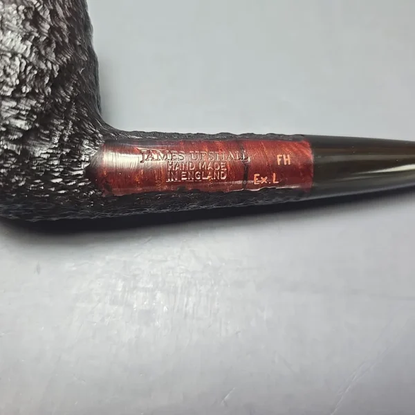 James Upshall Bark EXL Partially Rusticated Billiard Estate Briar Pipe, Unsmoked - Image 6
