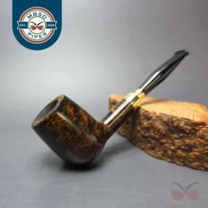Herriot Pipes Smooth Brass Spigot Billiard Handmade Briar Pipe, New