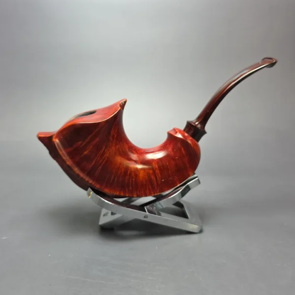 SU Pipes Smooth Horn w/ Case Handmade Briar Pipe, New - Image 3