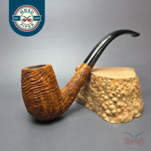 Pipe Tristan Contrast Sandblasted LC Bent Billiard Handmade Briar Pipe, New