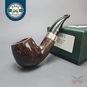 Peterson 160th Anniversary Pat. B Dark Smooth Bent Billiard Briar Pipe, New