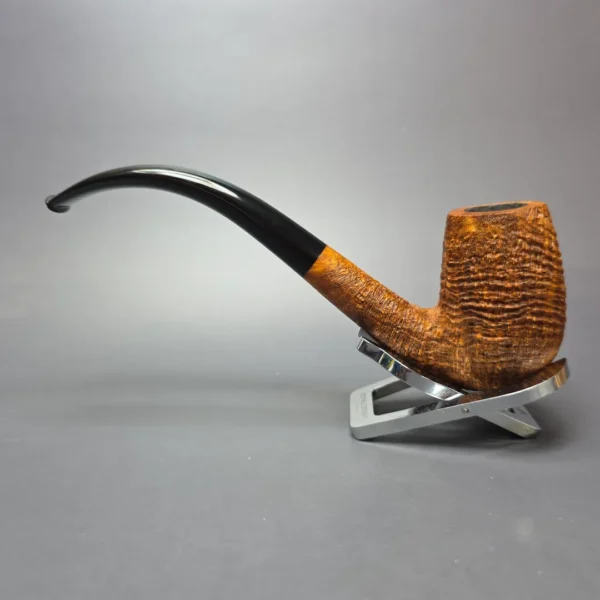 Pipe Tristan Contrast Sandblasted LC Bent Billiard Handmade Briar Pipe, New - Image 13
