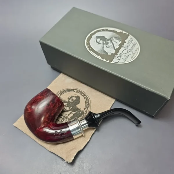 Ser Jacopo Pre-1994 Delecta Smooth Bent Billiard w/ Silver Estate Briar Pipe, Italian Estates - Image 12