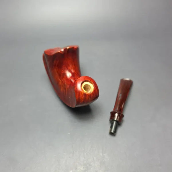 SU Pipes Smooth Horn w/ Case Handmade Briar Pipe, New - Image 13