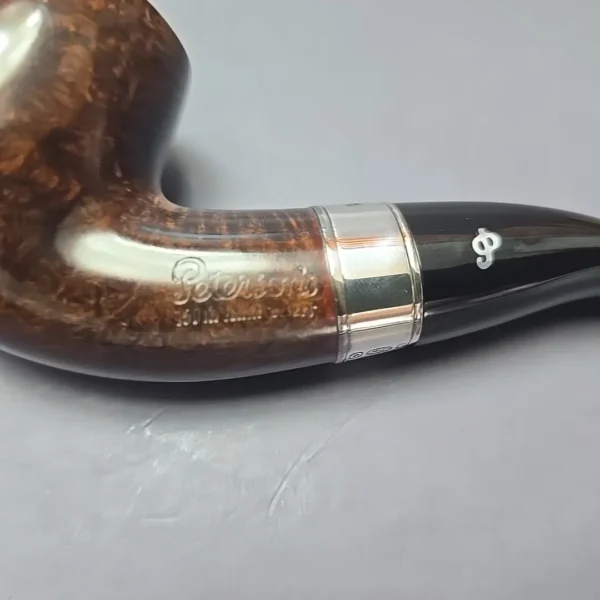 Peterson 160th Anniversary Pat. B Dark Smooth Bent Billiard Briar Pipe, New - Image 10