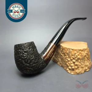 James Upshall Empire Acclaim Magnum Rusticated Bent Billiard Estate Briar Pipe, Unsmoked