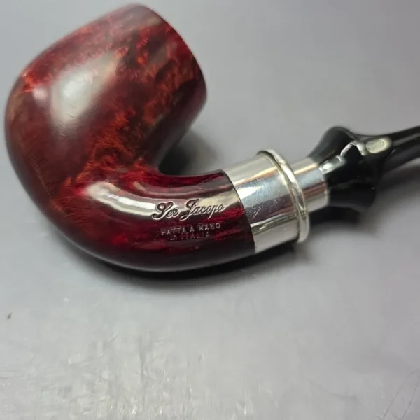 Ser Jacopo Pre-1994 Delecta Smooth Bent Billiard w/ Silver Estate Briar Pipe, Italian Estates - Image 6