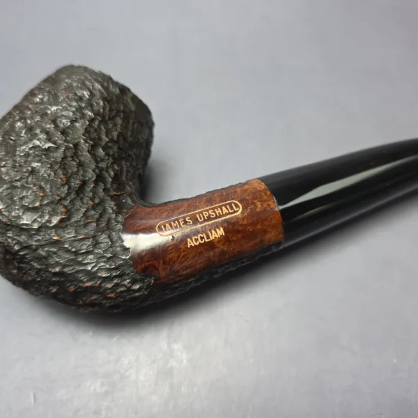 James Upshall Empire Acclaim Magnum Rusticated Bent Billiard Estate Briar Pipe, Unsmoked - Image 7