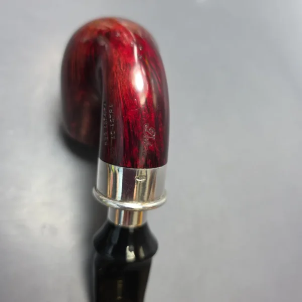 Ser Jacopo Pre-1994 Delecta Smooth Bent Billiard w/ Silver Estate Briar Pipe, Italian Estates - Image 3