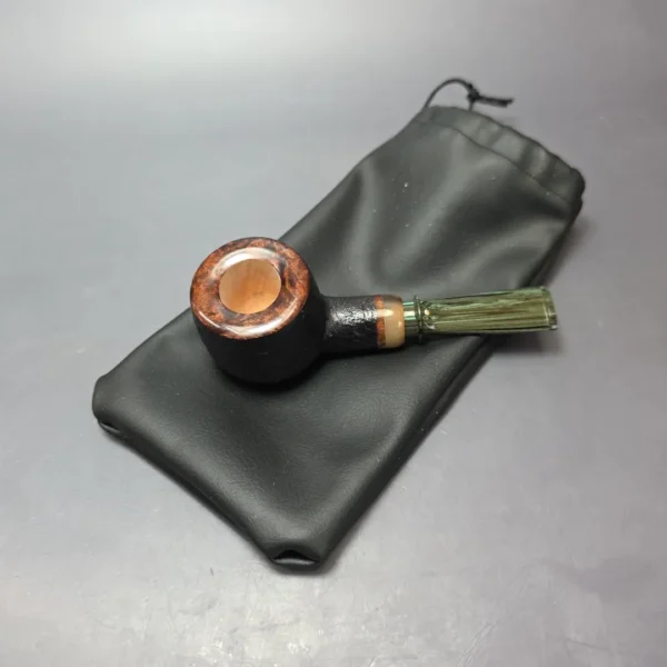 Graziano Tendi Partially Sandblasted Nosewarmer Pot w/ Horn Handmade Briar Pipe, New - Image 14