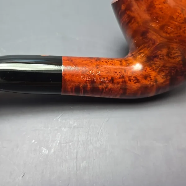 Calibano (Mastro de Paja) 107 D C2 Smooth Bent Billiard Estate Briar Pipe, Unsmoked - Image 11