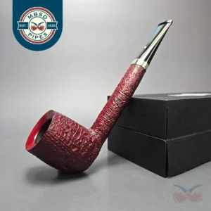 Dunhill 2018 Ruby Bark 6109 Sandblasted Canadian w/ Silver Estate Briar Pipe, Unsmoked