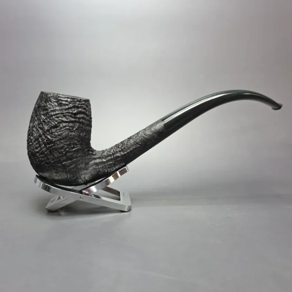 Pipe Tristan Magnum Sandblasted LC Bent Billiard Handmade Briar Pipe, New - Image 3
