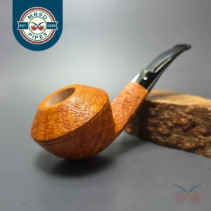 Graziano Tendi Tan Sandblasted Bulldog Handmade Briar Pipe, New
