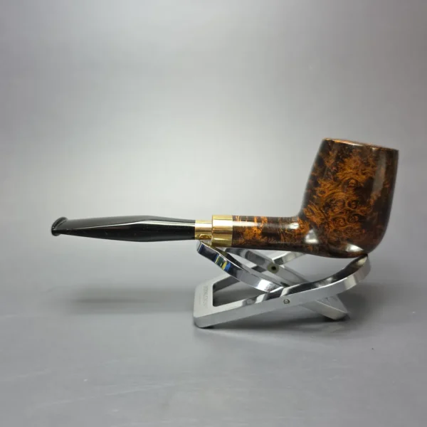 Herriot Pipes Smooth Brass Spigot Billiard Handmade Briar Pipe, New - Image 4