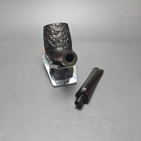 James Upshall Bark EXL Partially Rusticated Billiard Estate Briar Pipe, Unsmoked - Image 3