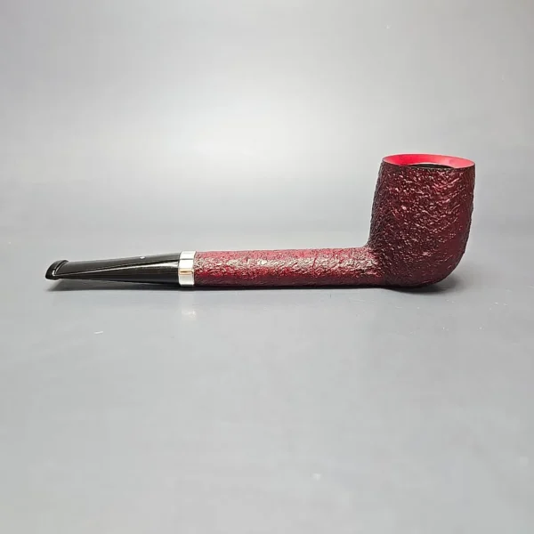 Dunhill 2018 Ruby Bark 6109 Sandblasted Canadian w/ Silver Estate Briar Pipe, Unsmoked - Image 4